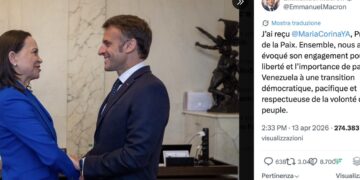 Machado incontra Macron che dà il suo sostegno alla transizione in Venezuela