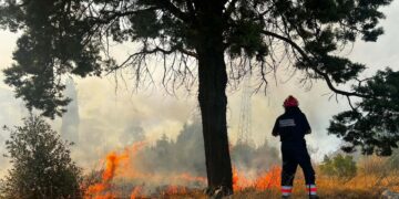 Incendio nel Frusinate, vicino al santuario della Madonna della Guardia